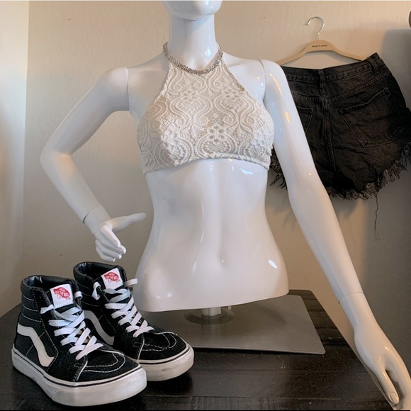White Lace Swim Top - Picture 1 of 6